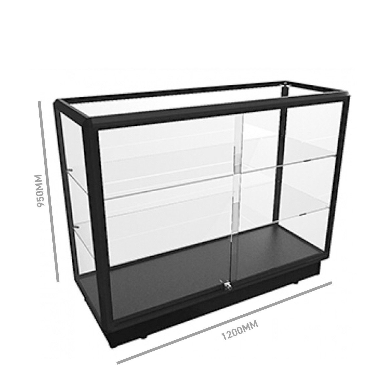 Glass Display Counter 1200, Lockable Liquor Cabinet Australia