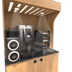 <TYP 3> Coffee Station With Bulkhead - Timber contrast - Click for more info